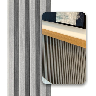 Painel Ripado 1M PVC Cinza Suave Madeira Luxo Carvalho 1,01m x 15,5cm Revestimento Parede Interna Decorativo