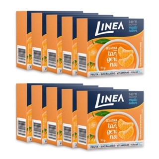Kit com 10 Gelatinas Em Pó Linea Sabor Tangerina 10g em Oferta na Shopee