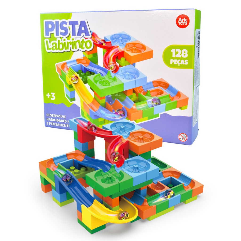 Pista Labirinto de Bolinhas para Montar-Brinquedo Educativo Infantil +3 Anos - Estimula Criatividade em Oferta na Shopee