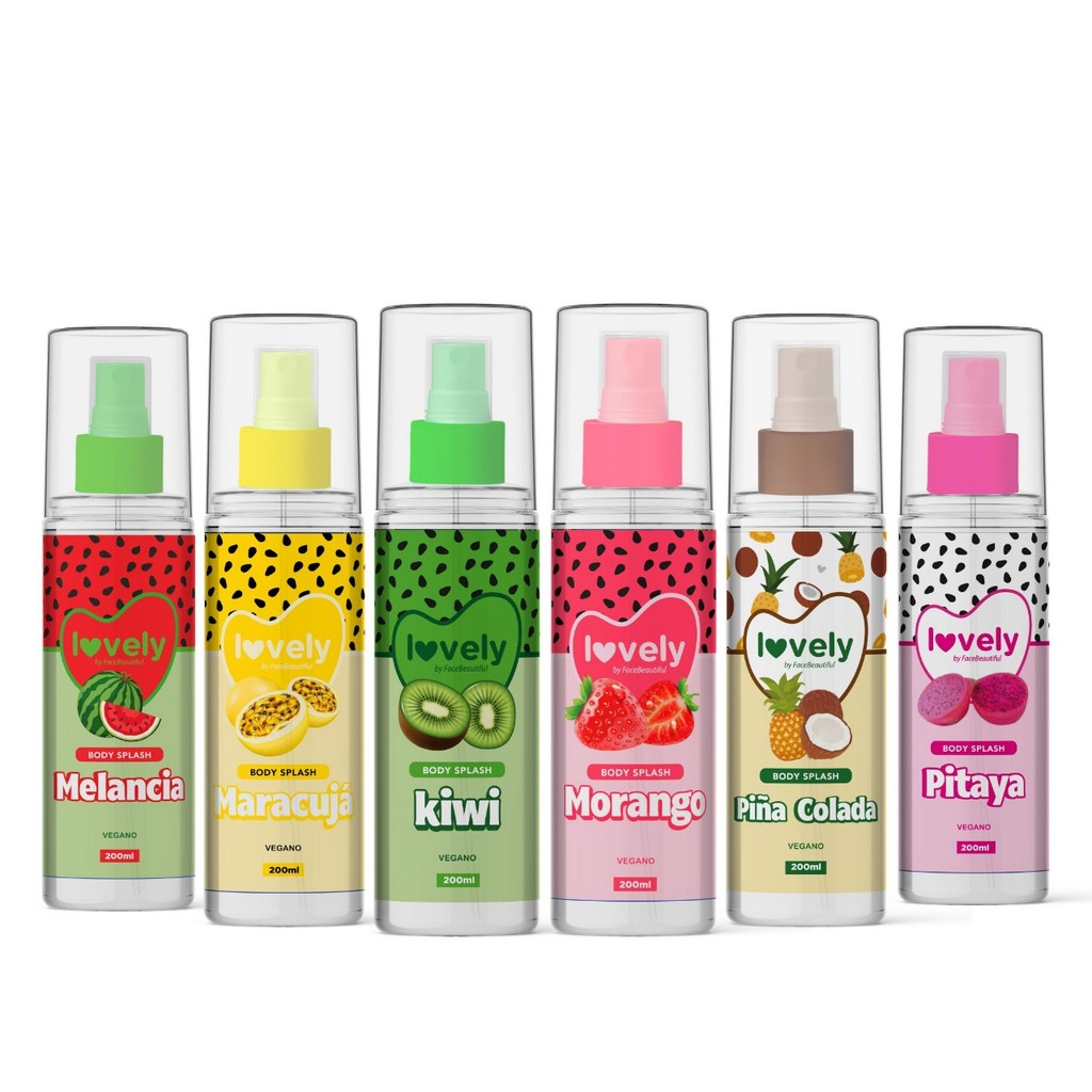 Body Splash Cheiro de Fruta Refrescante Lovely Face Beautiful 200ml em Oferta na Shopee