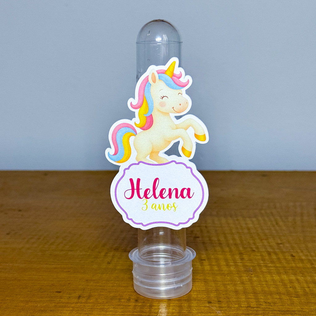 Apliques para Tubetes UNICORNIO  / Tags com Nome / Personalizados para Lembrancinhas de Aniversário Infantil