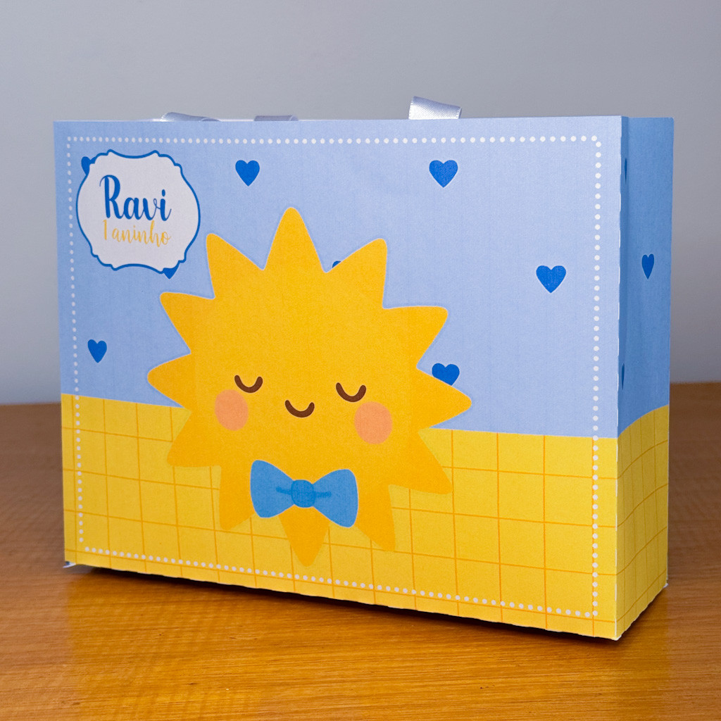 Kit Sacolinhas Surpresa RAIO DE SOL MENINO - Personalizada - Pegue e Monte - Lembrancinha Festa
