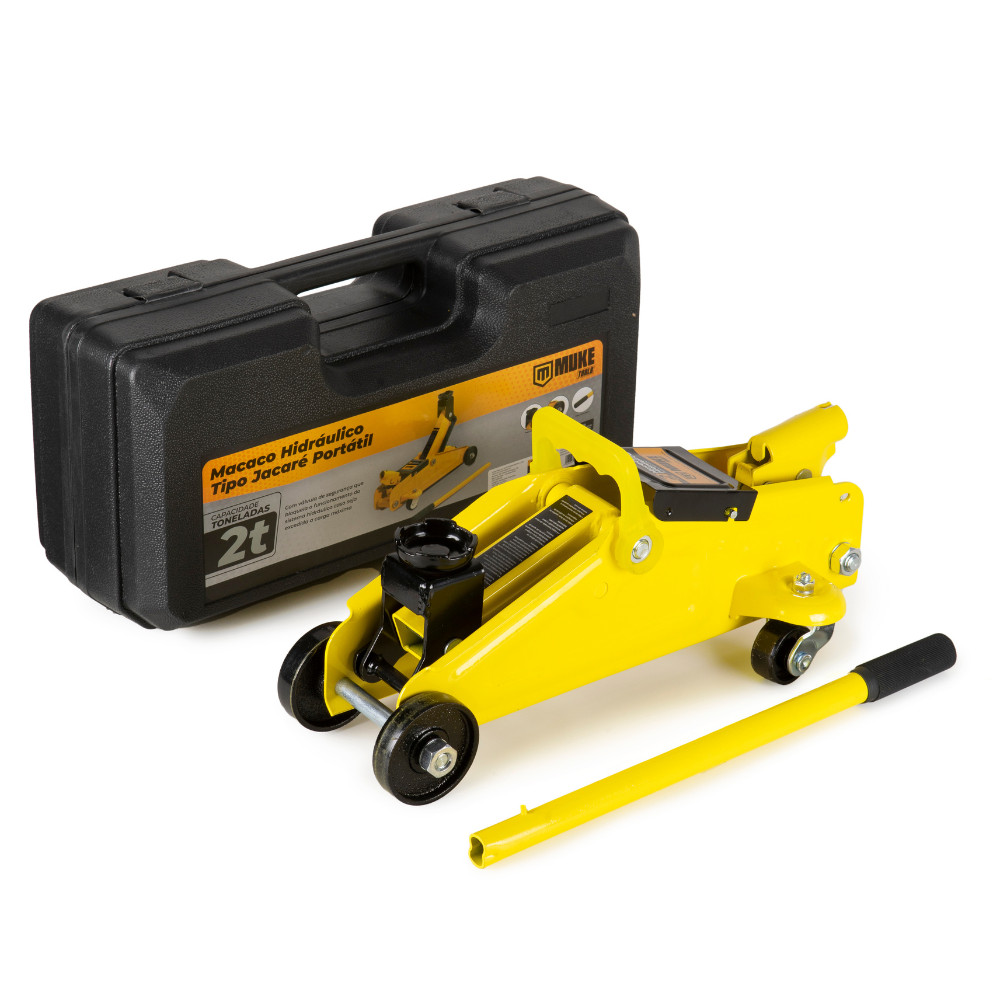 Macaco Hidráulico Jacaré Portátil 2 Toneladas Muke Tools com Maleta em Oferta na Shopee