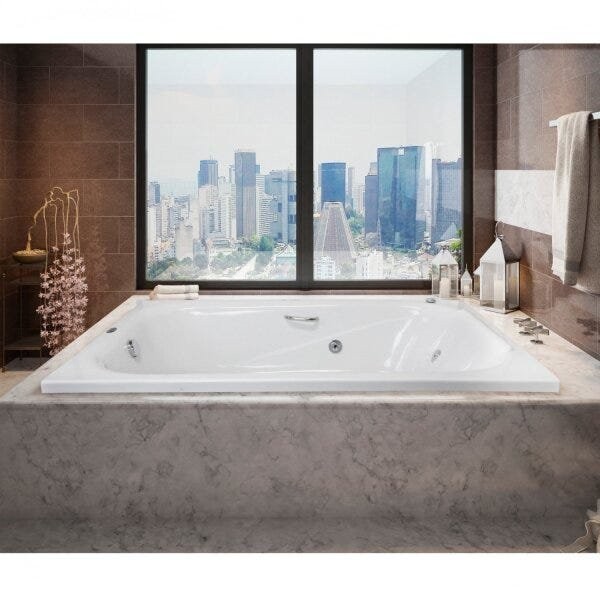 Banheira Hidromassagem Dupla Ouro Fino Cristal 170cmx110cmx40cm 220V em Oferta na Shopee