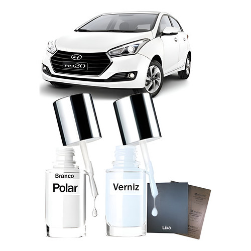 Tinta Tira Risco Para Carro Hyundai Hb20 Rspec Branco Polar