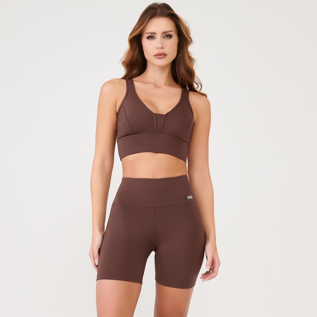 Short Basics Marrom Chocolamore Poliamida em Oferta na Shopee