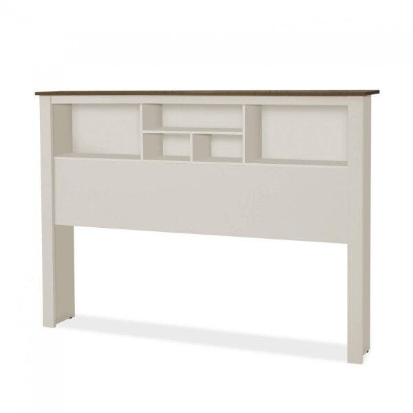 Cabeceira Casal Box Havana  Off White/Madeira em Oferta na Shopee