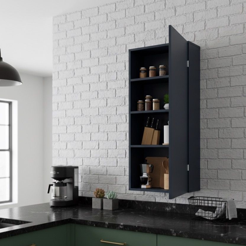 Armário Suspenso Multiuso para Cozinha com 1 Porta e com Prateleiras — imagem 2 de 2