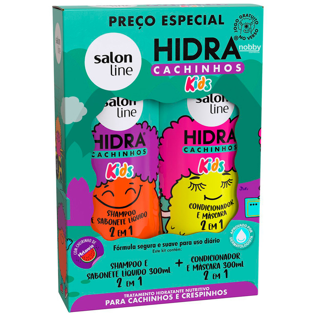 Kit Shampoo e Condicionador Hidra Cachinhos Kids Salon Line em Oferta na Shopee