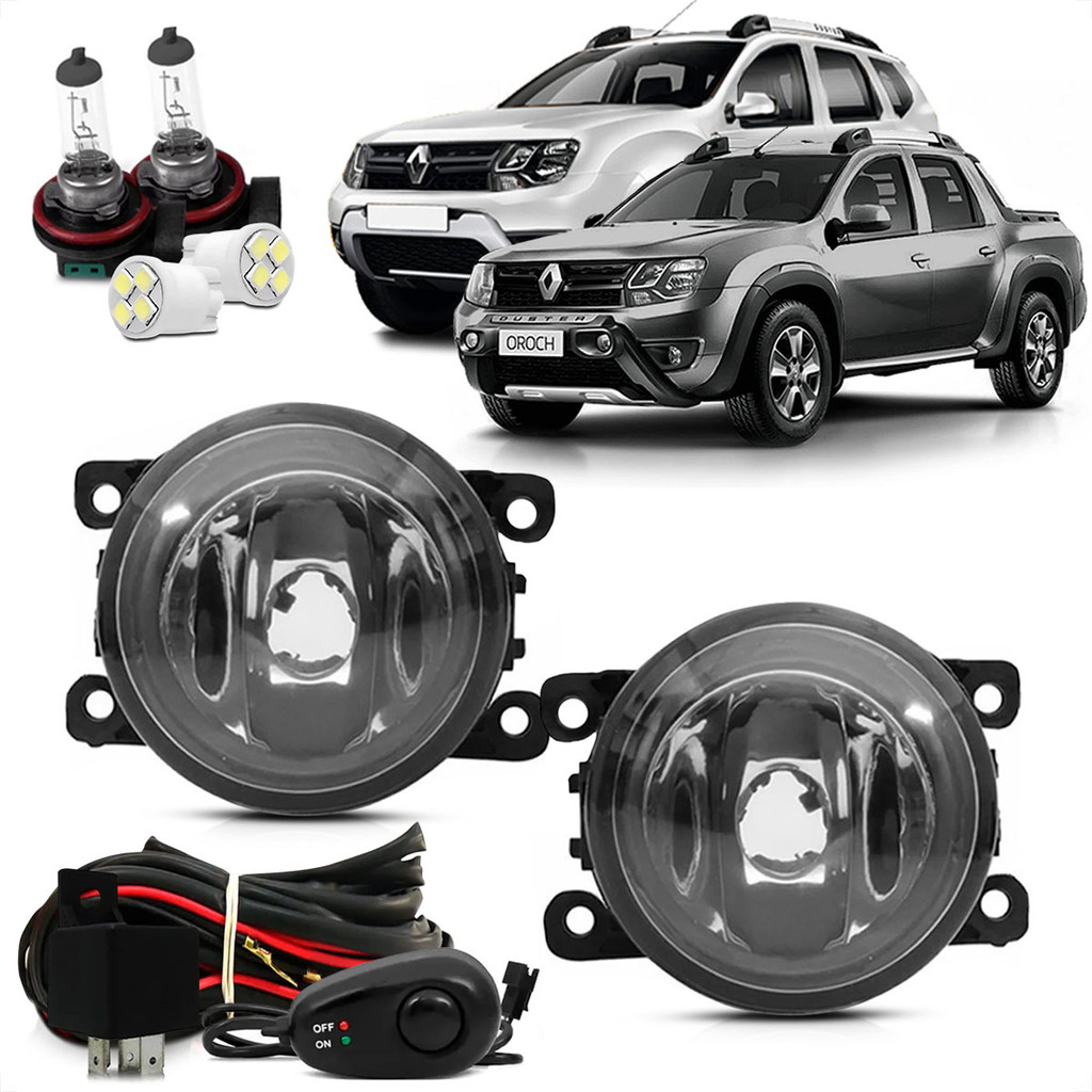 Kit Farol De Milha Neblina Auxiliar Renault Duster Oroch 2011 A 2023 em Oferta na Shopee