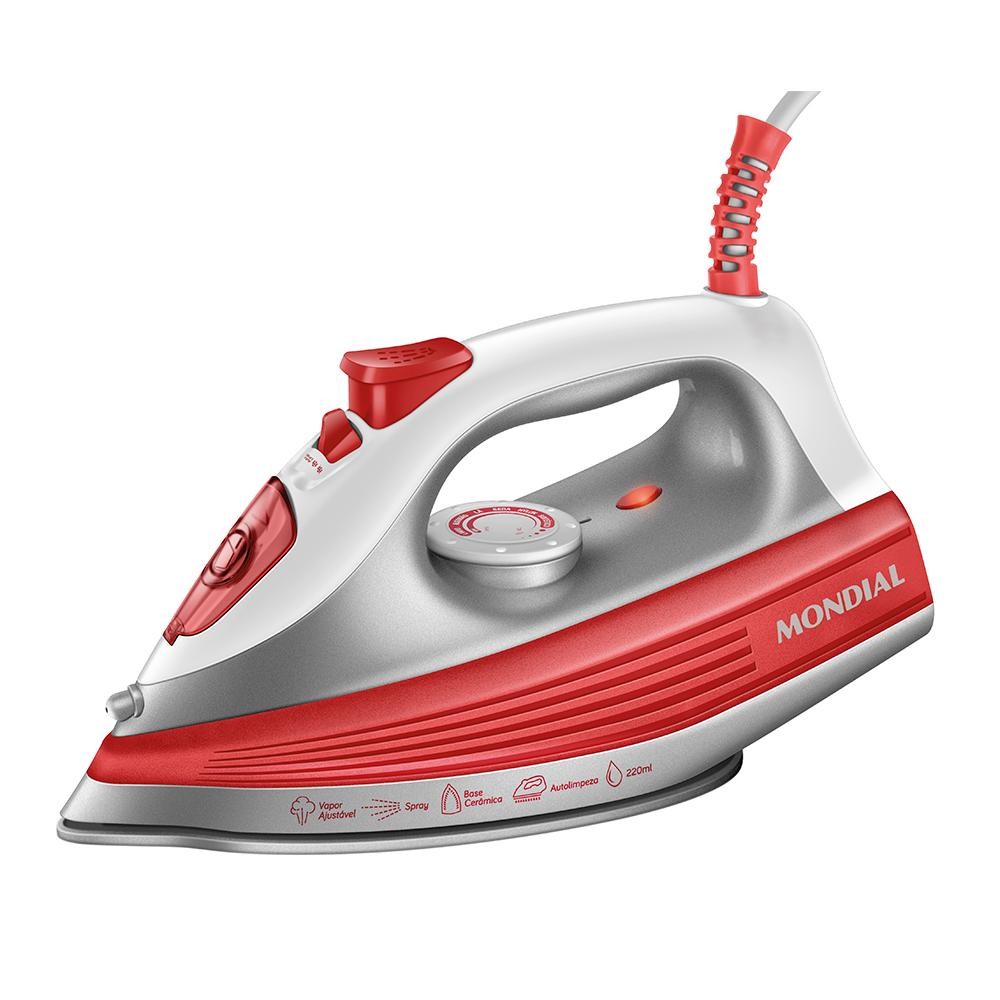 Ferro a Vapor Mondial Branco e Coral 1200W FVN-01-O em Oferta na Shopee