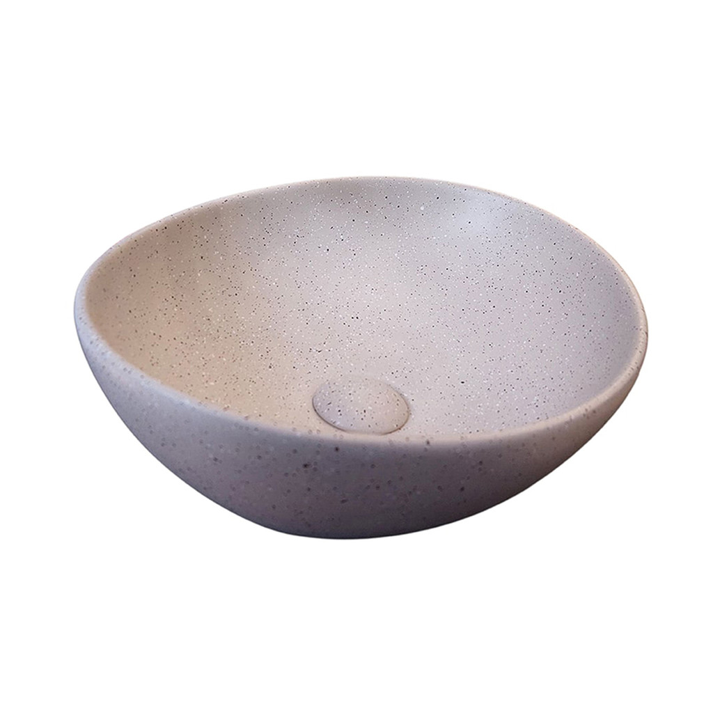 Cuba para Banheiro Cerâmica Cinza Claro Granito Oval 42cm Reno RC 8005
