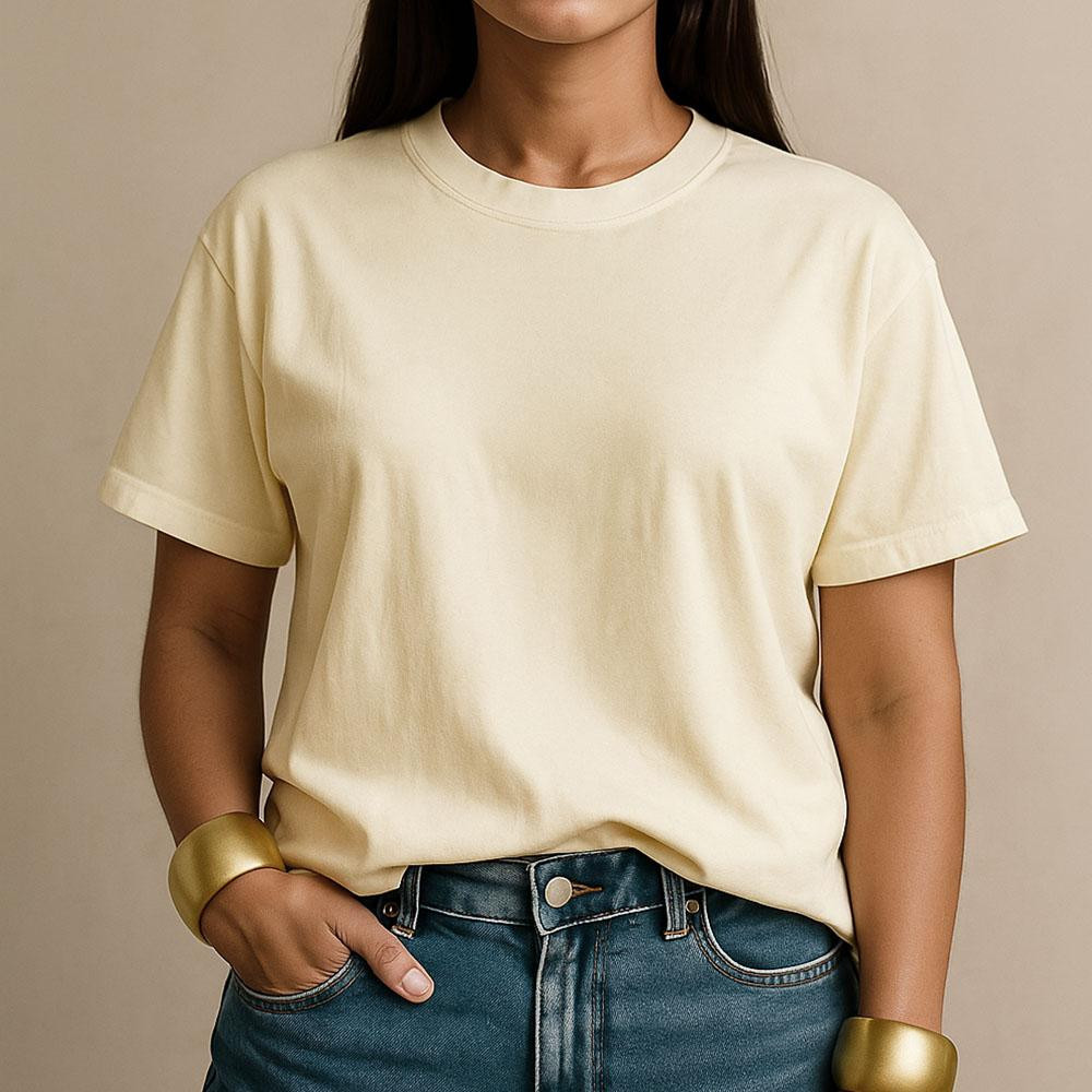 Camiseta Feminina Básica Lisa 100% Algodão 30.1 Premium Casual Novo Dia a Dia Slim Promoção