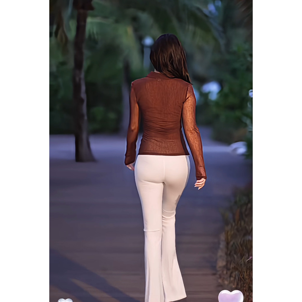 Estilo minimalista cintura alta calças magras feminino branco 2025 novo estilo ao ar livre Casual All-Match calças de Yo