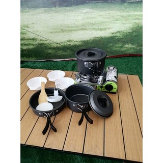 Conjunto de panelas ao ar livre pote portátil 2-3 pessoas pote piquenique acampamento piquenique frigideira único pote t