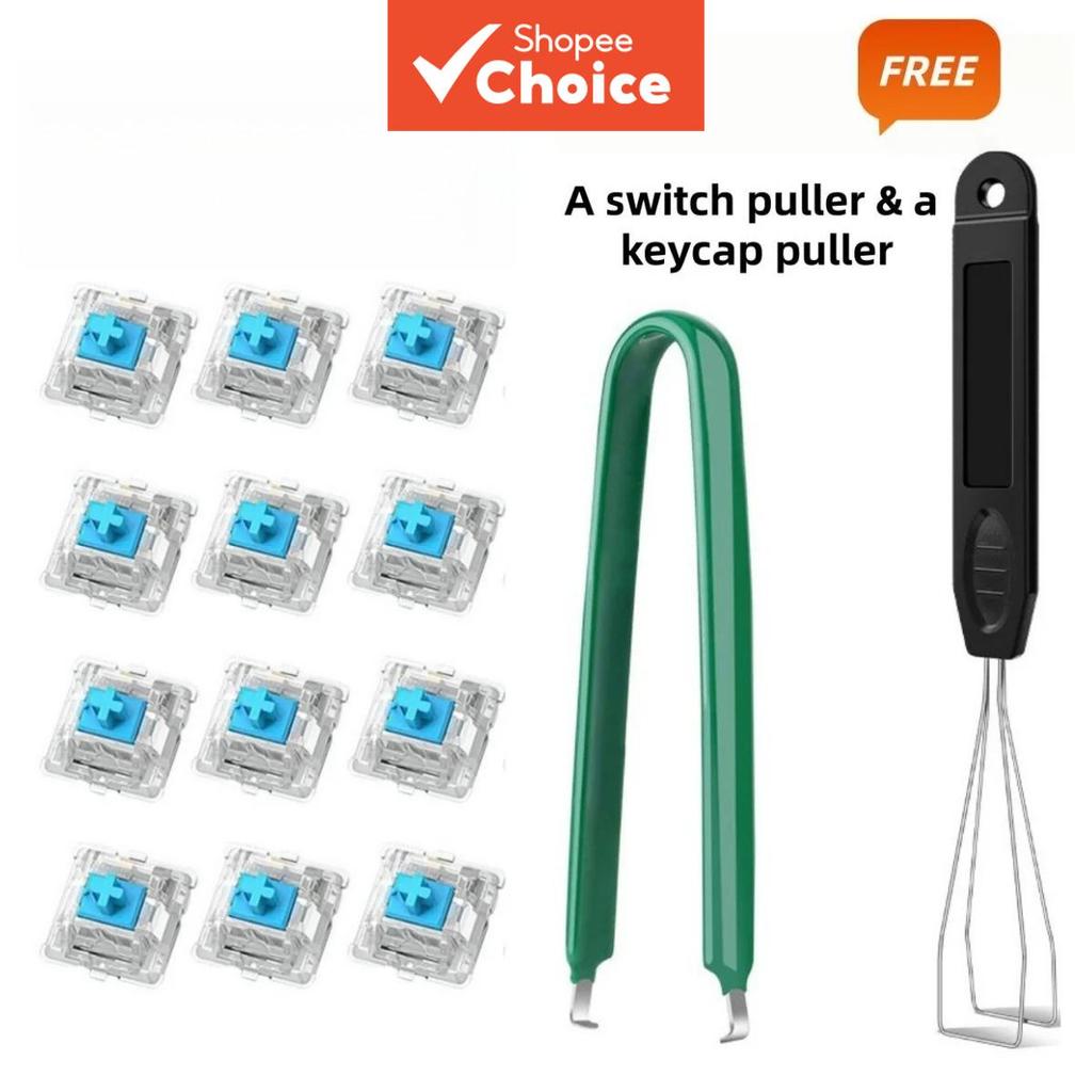 Interruptor Mecânico ITLY Blue com Som Clique e Sensação Táctil, com Extrator de Switch e Extrator de Teclas Grátis,