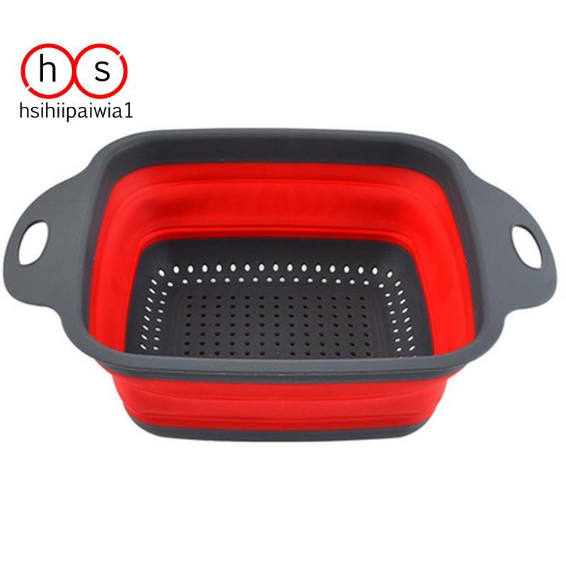 Coador De Lavagem De Vegetais Silicone Dobrável Cesta De Drenagem Escorredor Cozinha Armazenamento Prato Ferramenta Frut