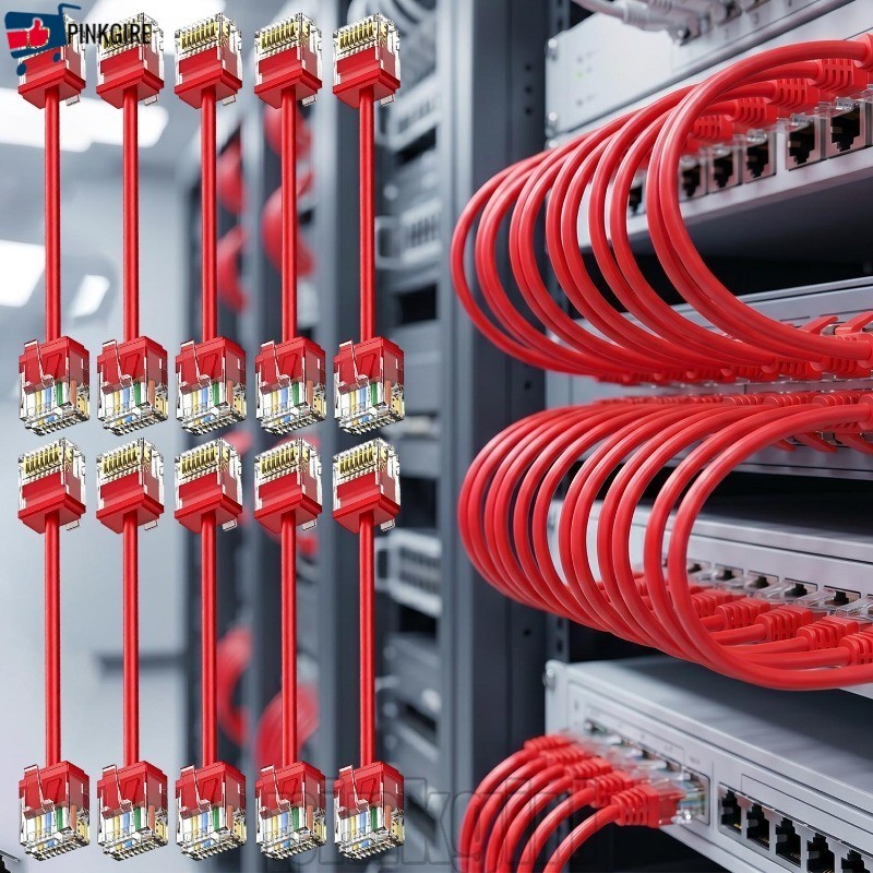 [Rdy Stk] 2-1Pc 30-10CM Cat 6 Cabo De Rede Redondo Fino-RJ45 De 8 Núcleos-Patch De 10 Gbps-Plug-and-Play-Adaptador De Et