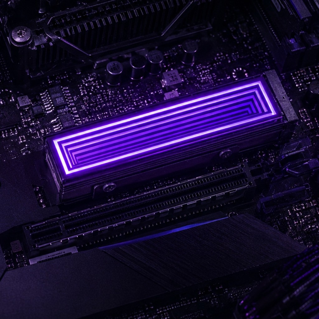 Dissipador SSD M2 NVMe 2280 com RGB LED Resfriador para SSD Gamer Alta Performance DELTA-CN510