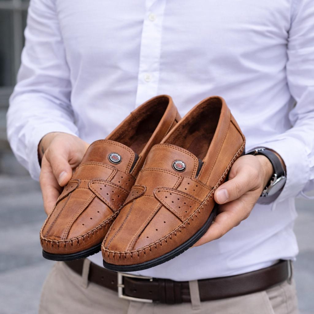 Mocassim Masculino Couro 100% Legitimo Sapatilha Artesanal Costura Reforçada Confortável sapatênis calce fácil