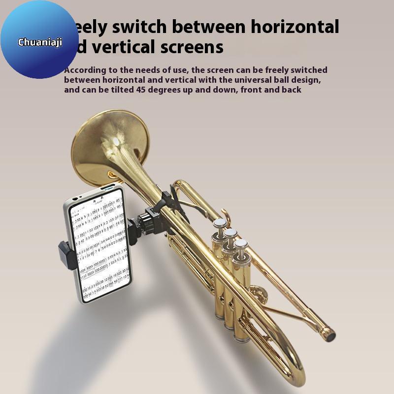 Chuaniaji Trompete Lira Suporte De Telefone Ajustável Instrumento Musical Banda De Marcha Para Oboé Trombone Clarinete B