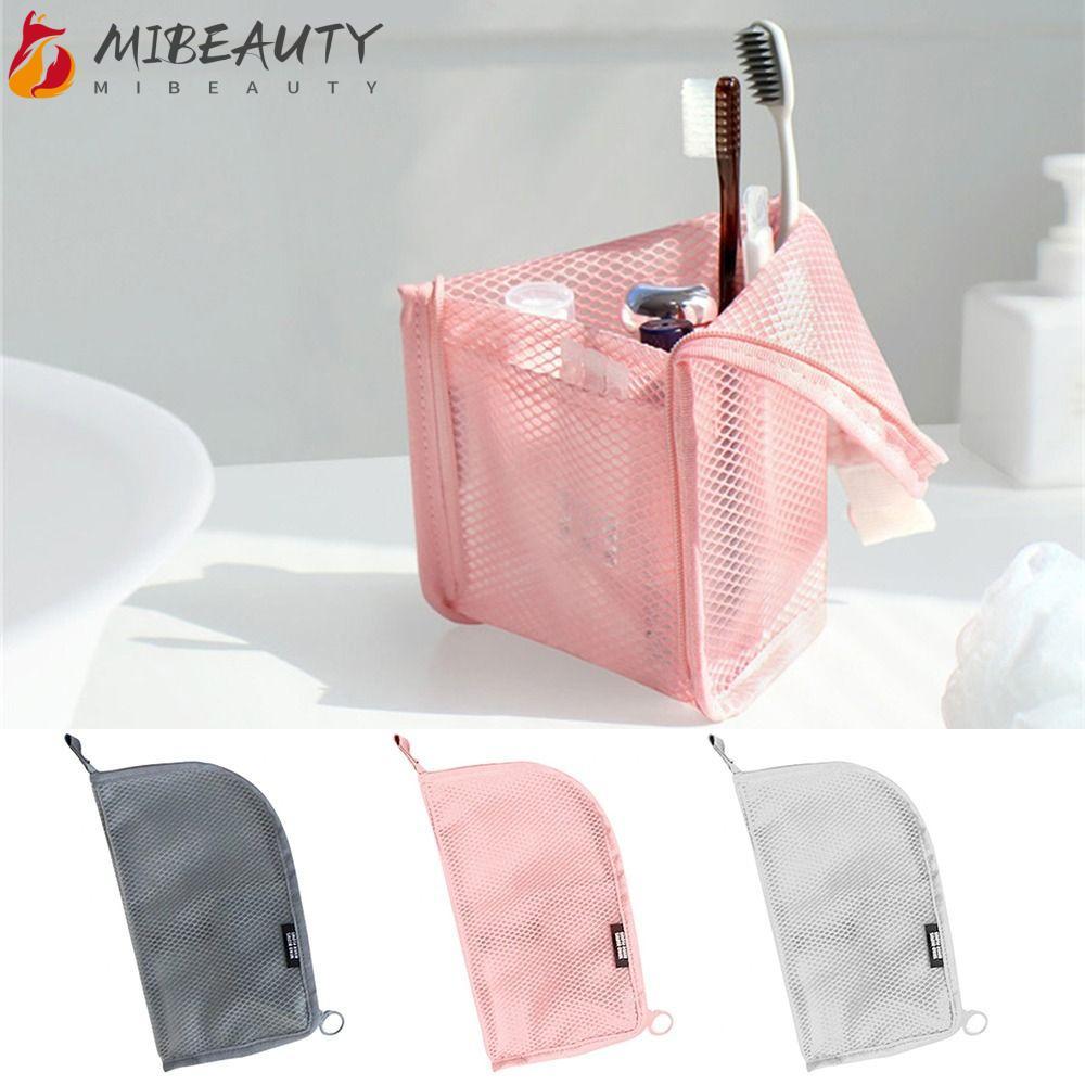 MIBEAUTY Bolsa Para Pincel De Maquiagem , Cosmética Organizadora De Lavagem Com Suporte Escova De Dentes Zíper De Malha 