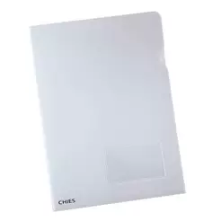 Pasta em L A4 com visor Cristal pacote com 10 unidades 1436 Chies