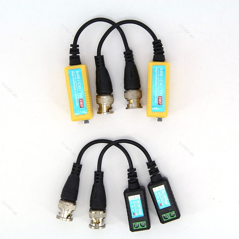 1 Par 4K 8MP CCTV Balun Passivo RJ45 Vídeo BNC Fonte Cabo De Alimentação Conector Para Torcido Suporte 8MP AHD/CVI/TVI C
