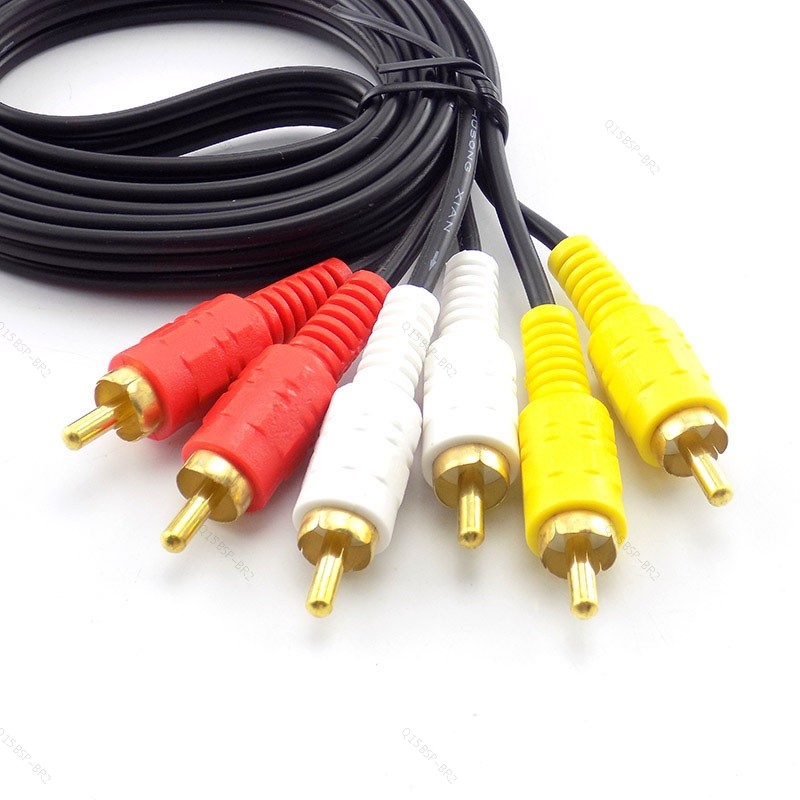 1.5m Fio RCA Macho Para 4N OFC Cabo De Áudio E Vídeo Casa DVD TV Amplificador CD Soundbox BR15B2