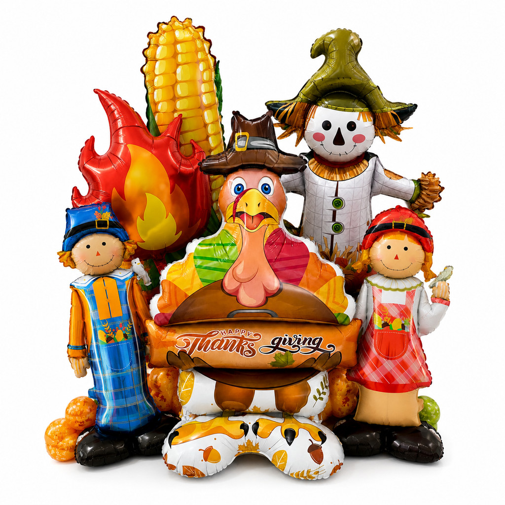 Kit Balões Metalizados Festa Junina Completo Decoração Arraial Milho Fogueira Casal Espantalho