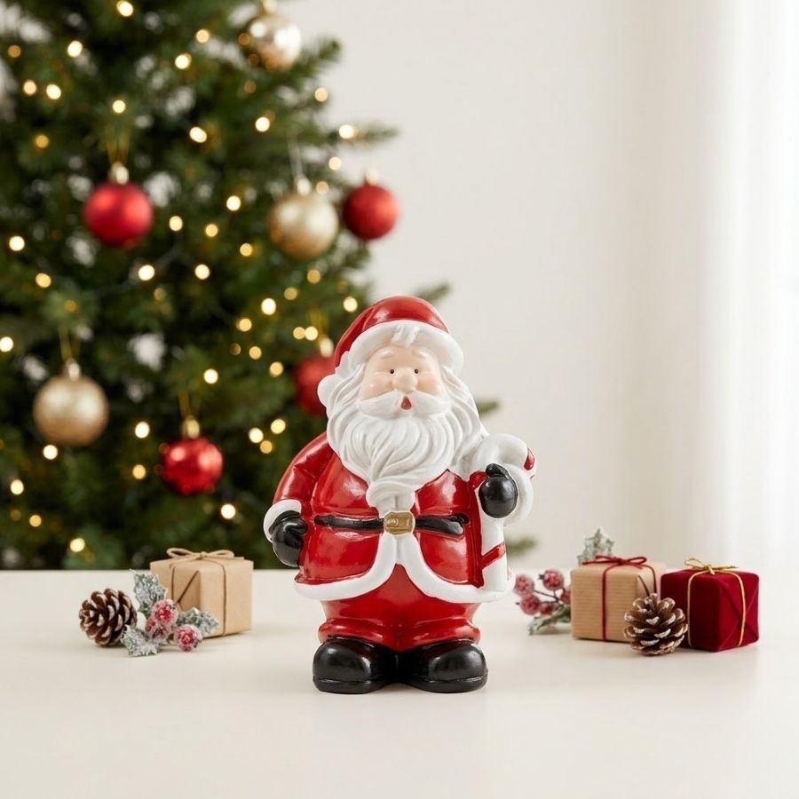 Enfeite Decorativo de Natal em Resina - Papai Noel - Bengala - 10cm - 1 unidade - Rizzo