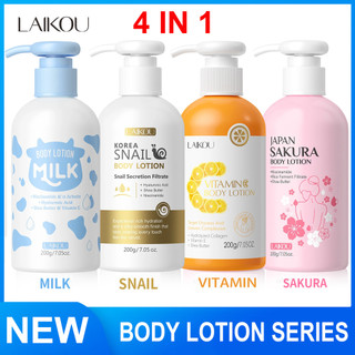 Nova Loção Corporal SAKURA Vitamina Leite Caracol 4 Em 1 LAIKOU