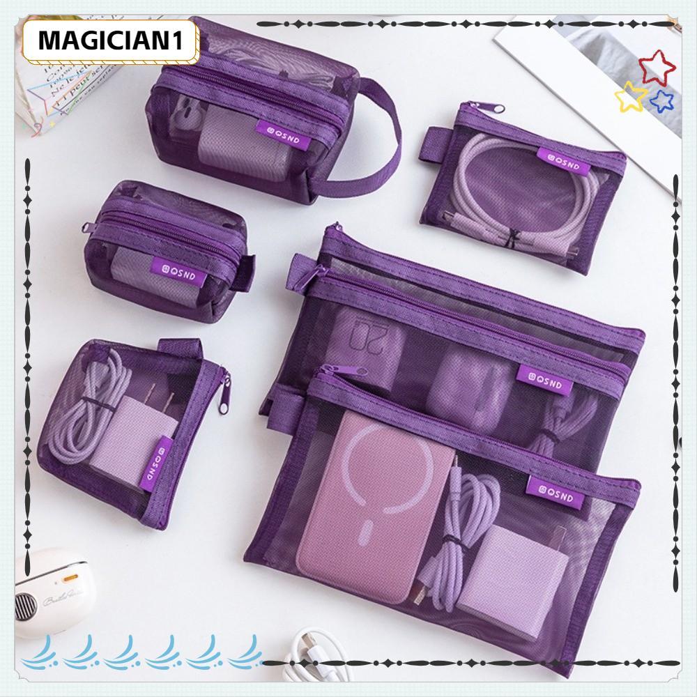 Saco De Armazenamento Transparente MAGICIAN , Bolsa De Malha Leve De Nylon , Mini Moedas Com Zíper Respirável