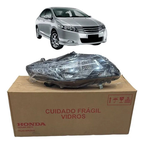 Kit Farol + Guia Farol Honda City 2010 A 2014 Lado direito/carona