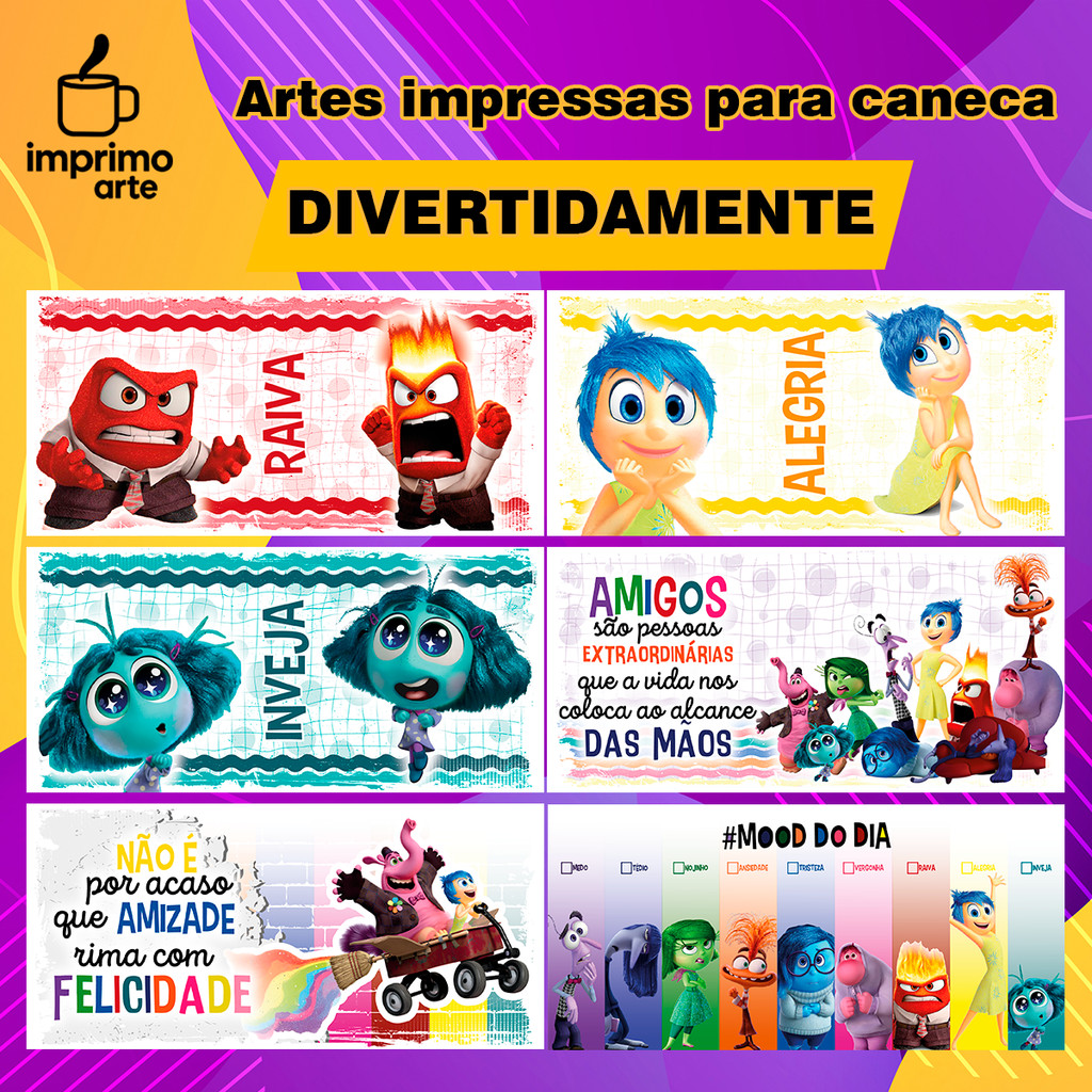 12 Artes Impressas para Canecas Divertidamente Estampas Prontas para Sublimar Xícara Copo Personalizado Sublimação