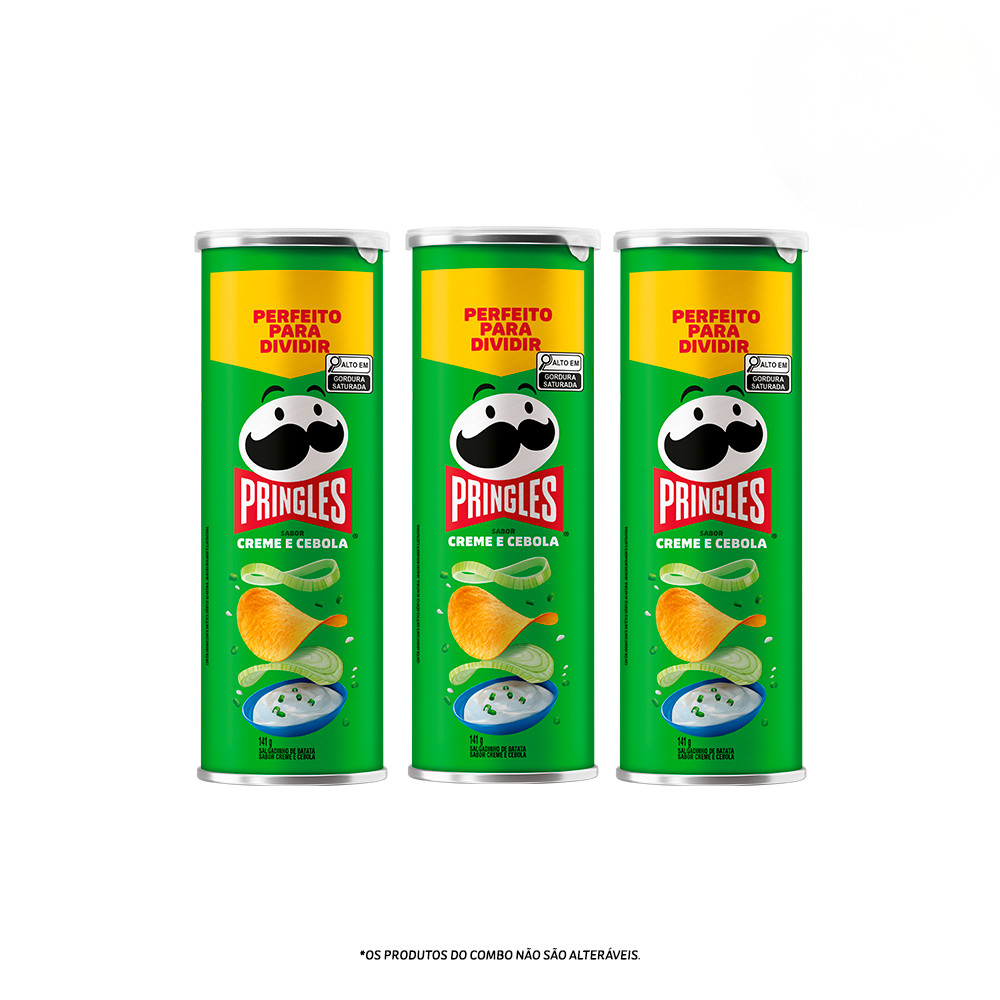 Combo Pringles Creme e Cebola 141g 3 unidades