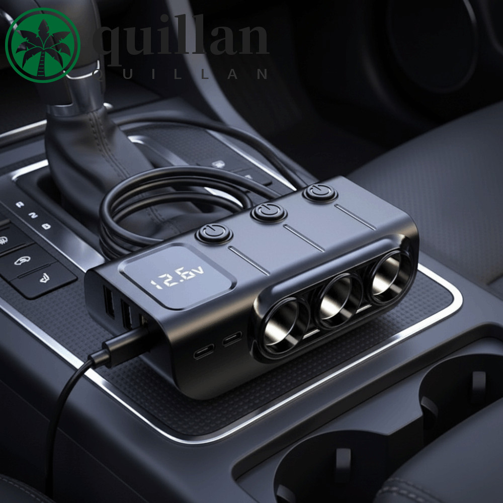 Adaptador De Carregador De Carro QUILLAN , Inversor Rápido 12V/24V , Divisor De Tomada USB Duplo De 3 Vias
