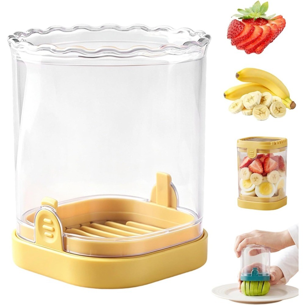 Fatiador De Frutas Copo Morango Cortador Ovo Banana Uva Preparação Casa Cozinha