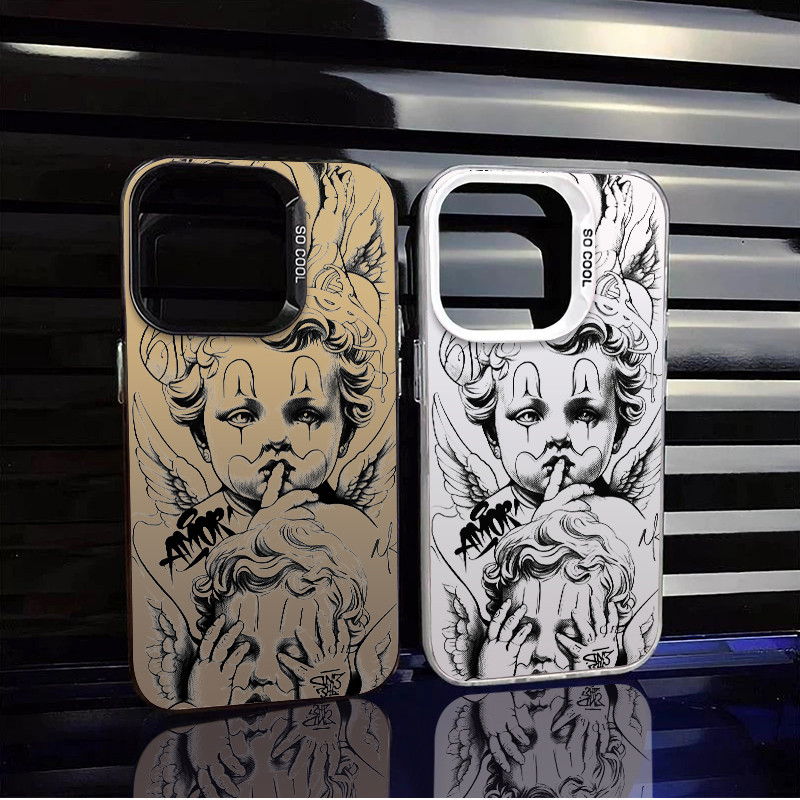 Capinha de celular Cute anjo cupido Para iPhone 11 normal 12 13 15 14 17 16 Pro Max 13 15 Plus 12 14 pro capa