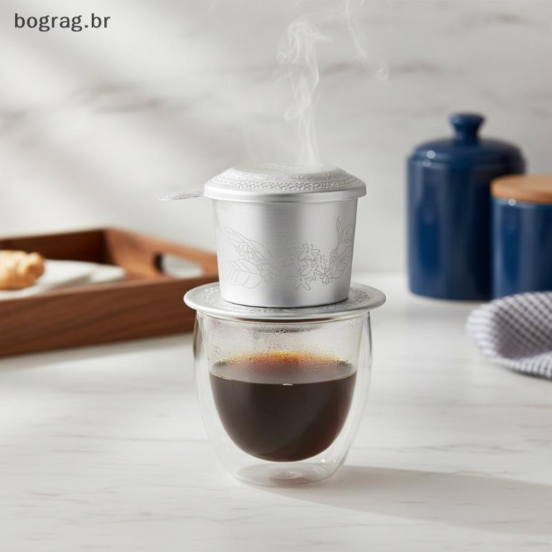 bograg 1 Conjunto De Gotejador De Café Portátil , Filtro Vietnamita , Suprimentos De Alumínio , Acessórios Para Amantes