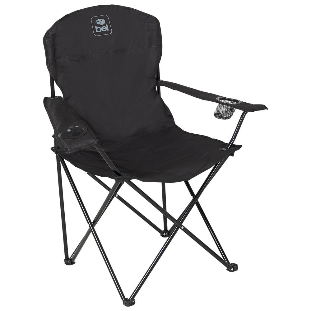 Cadeira Camping Dobrável Araguaia Comfort Max Preta Bel