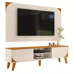 Rack Bancada E Painel Para Tv Duna Cinamomo-off White - Madetec