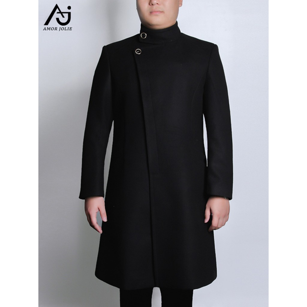 Casaco de lã masculino versão coreana solto gola alta estilo curto inverno engrossado estilo britânico bonito fino-ajust