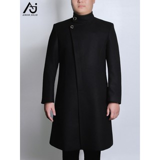 Casaco de lã masculino versão coreana solto gola alta estilo curto inverno engrossado estilo britânico bonito fino-ajust