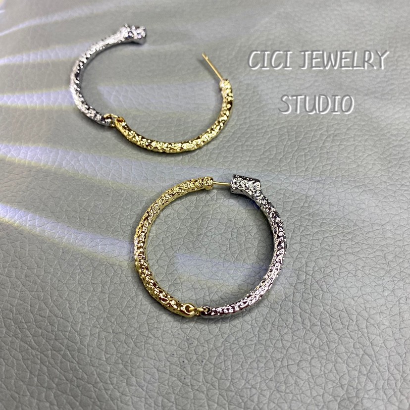 CICI novo estilo de Metal ouro prata cor combinando Designer Lava sentir simples moda Retro europeu americano brincos fe
