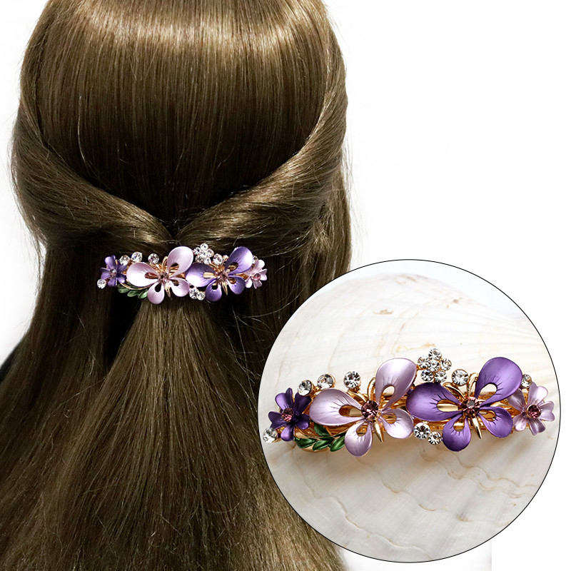 Acessórios de cabelo cocar coreano strass grampo de cabelo clipe superior clipe Horizontal feminino arco rabo de cavalo 
