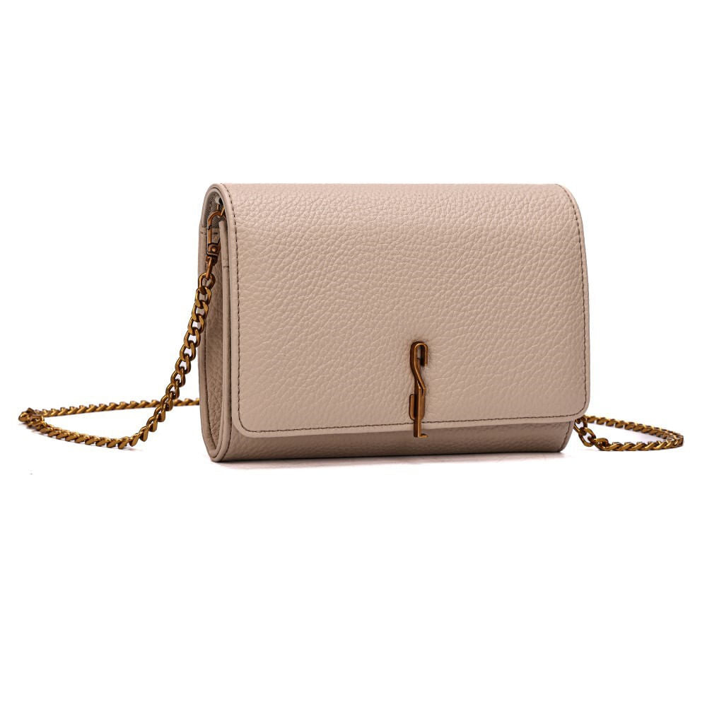 Bolsa Bege Santa Lolla Alça Corrente Transversal em Oferta na Shopee