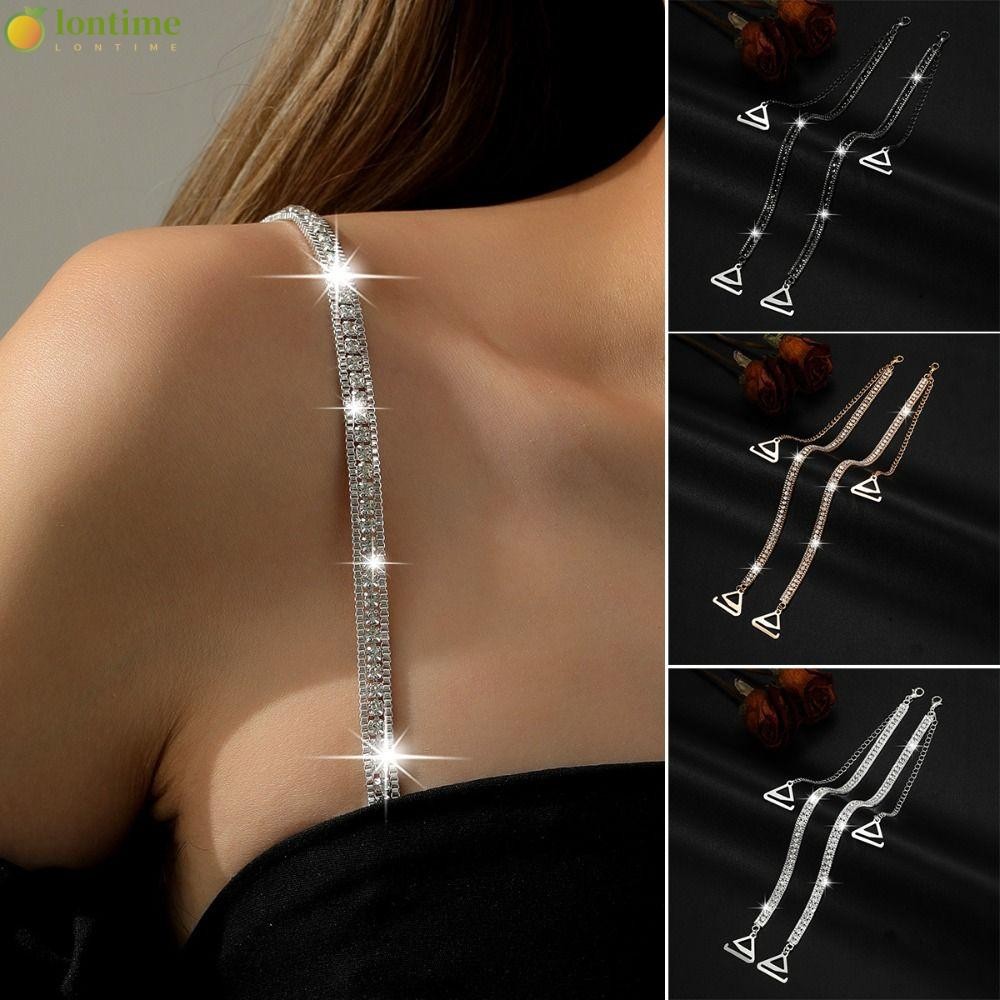 Alças De Sutiã Com Strass LONTIME , Alça De Ombro Ajustável E Antiderrapante ,-O