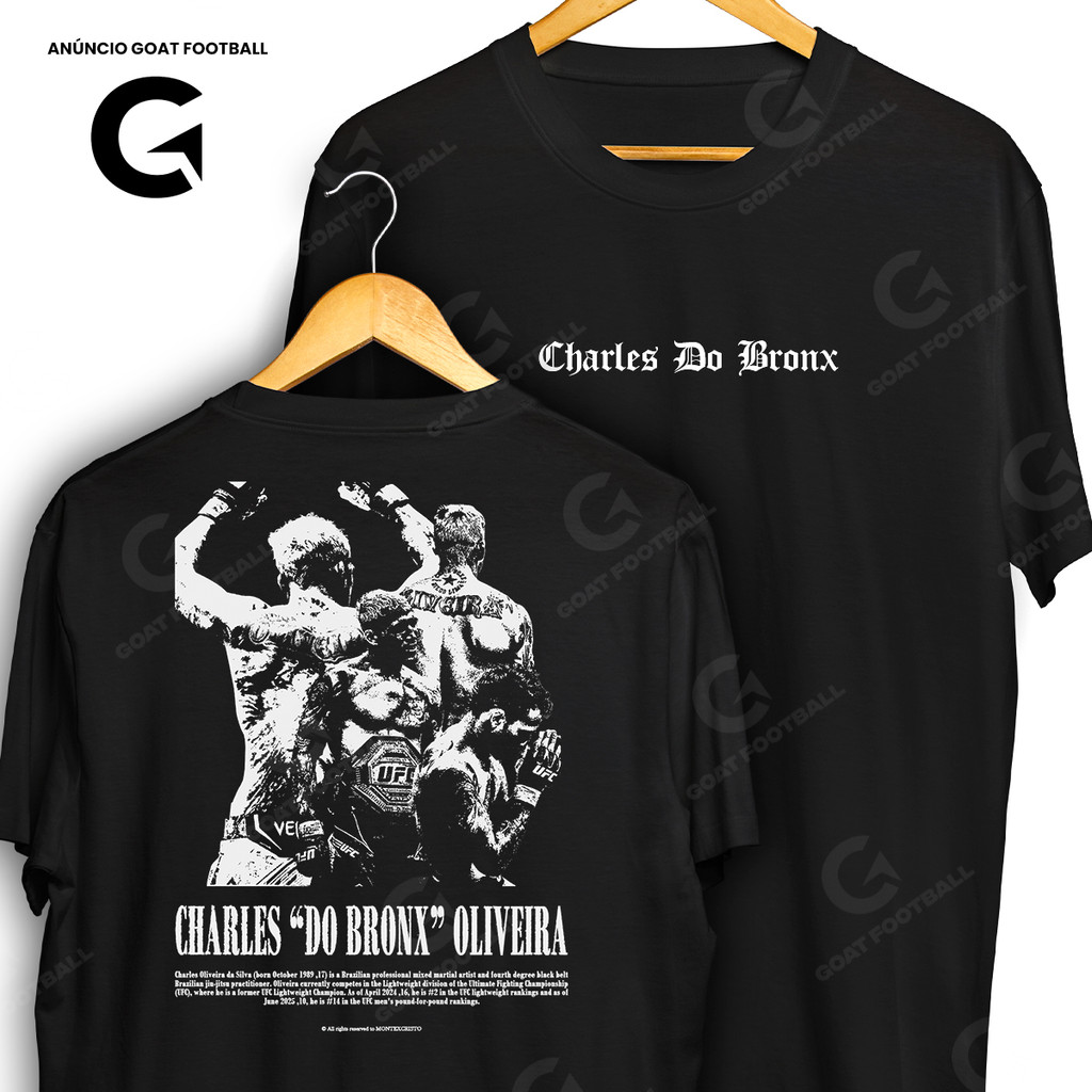 Camiseta Charles Do Bronx Oliveira Brutalism Frente e Verso Streetwear Blusa Camisa MMA Artes Marciais 100% Algodão em Oferta na Shopee