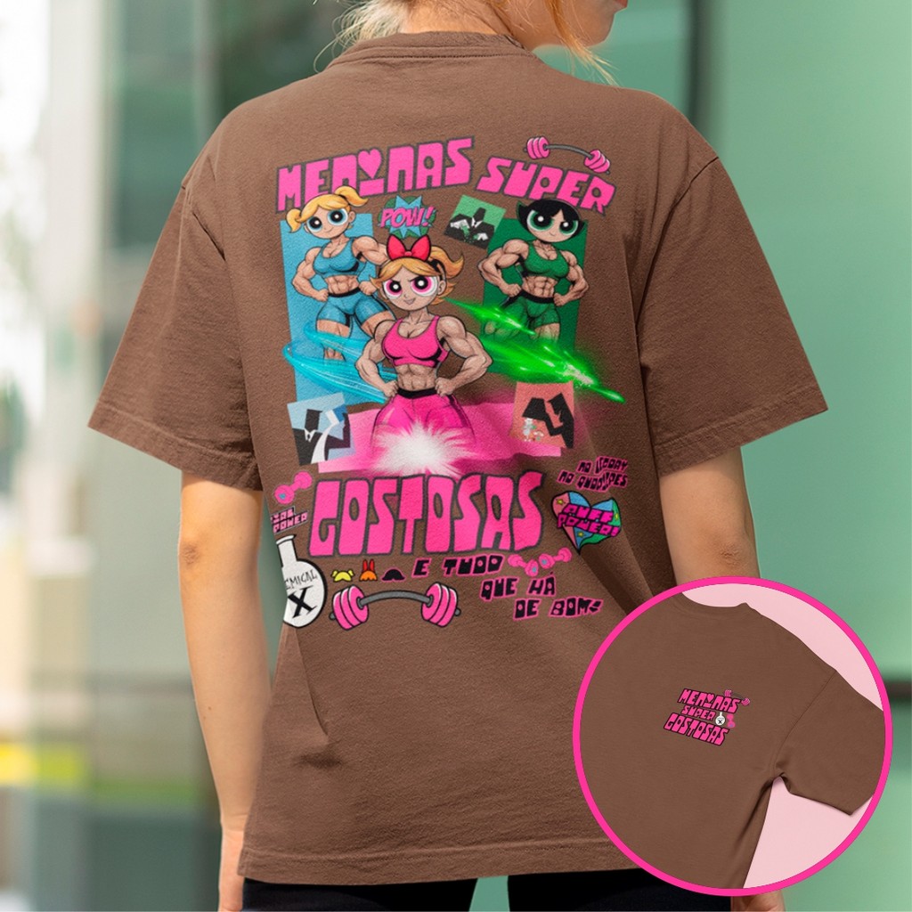 Camisa De treino Meninas Super Gostosas Look Academia Camiseta Maromba Feminina Blusão Poderosas